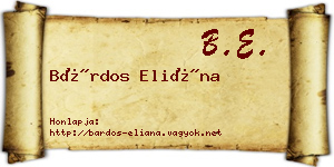 Bárdos Eliána névjegykártya